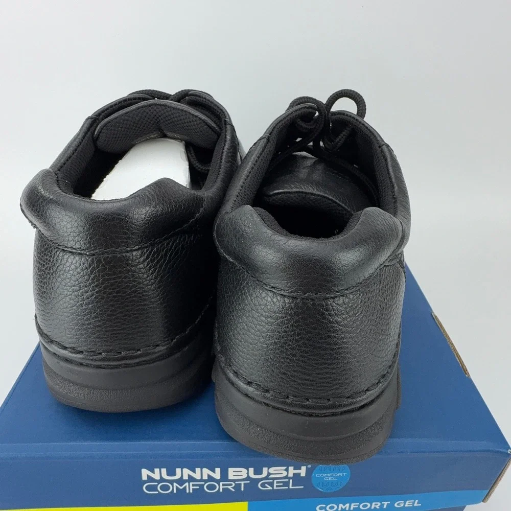 Nunn Bush Cameron Black Tumble Leather Comfort Gel Oxford Shoes Mens 11.5M NIB‎